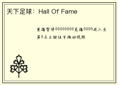 天下足球：Hall Of Fame